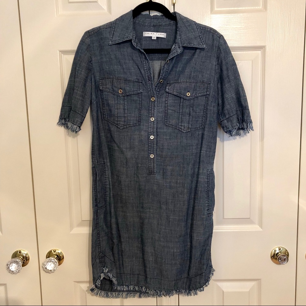 Trina Turk Chambray 1/2 Sleeve Dress